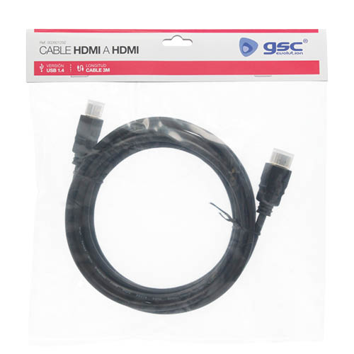 GSC Evolution Câble de connexion HDMI à HDMI Noir 1.4 / 3M GSC Evolution Câble de connexion HDMI à HDMI Noir 1.4 / 3M