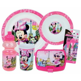 Fun House Lot Vaisselle Disney Minnie Rose - 6 pièces
