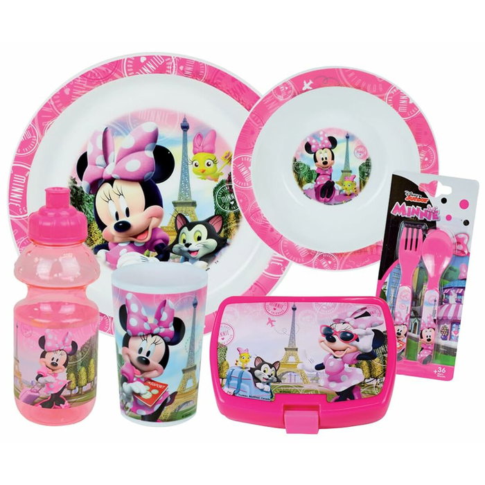 Fun House Lot Vaisselle Disney Minnie Rose - 6 pièces Fun House Lot Vaisselle Disney Minnie Rose - 6 pièces
