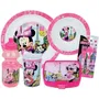 Fun House Ensemble de Vaisselle Réutilisable Disney Minnie 006377 - 6 Pièces (Assiettes, Verre, Gourde, Boîte Goûter, Couverts)