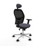 Piqueras y Crespo Chaise de Bureau avec Appui-tête Jorquera 2D086N1 Gris foncé