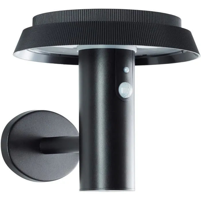 Brilliant Applique d'extérieur ALVERO LED Solaire avec Détecteur de Mouvement - Métal/Plastique - 4W - Noir - BRI4004353437823
