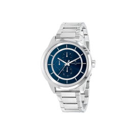 Pierre Cardin CCP.5013 - Montre Homme Analogique Acier Gris et Cadran Bleu
