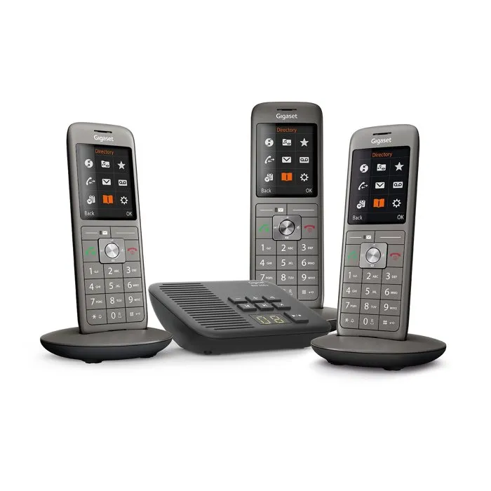 Gigaset CL 660 A - Téléphone fixe sans fil avec répondeur, écran couleur rétroéclairé 2.4 pouces et répertoire 400 contacts - Trio Anthracite