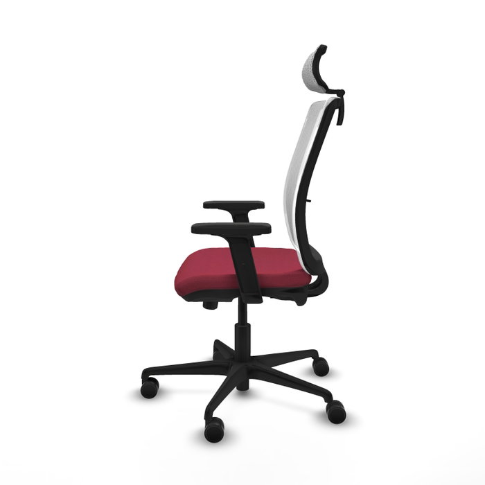 Piqueras Y Crespo Haches - Chaise de bureau avec mécanisme Sincro/Traslack, Granat et Blanc