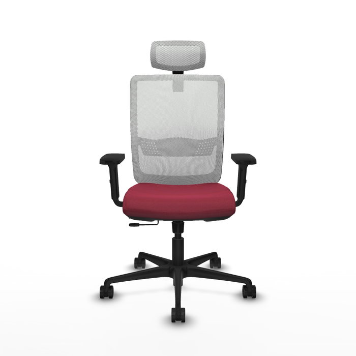 Piqueras Y Crespo Haches - Chaise de bureau avec mécanisme Sincro/Traslack, Granat et Blanc