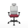 Piqueras Y Crespo Haches - Chaise de bureau avec mécanisme Sincro/Traslack, Granat et Blanc