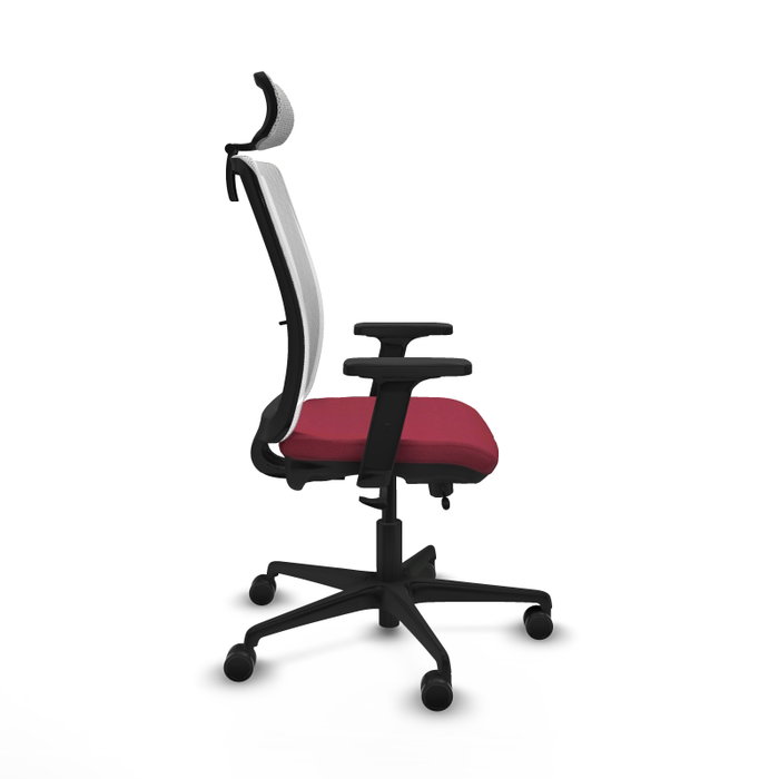 Piqueras Y Crespo Haches - Chaise de bureau avec mécanisme Sincro/Traslack, Granat et Blanc