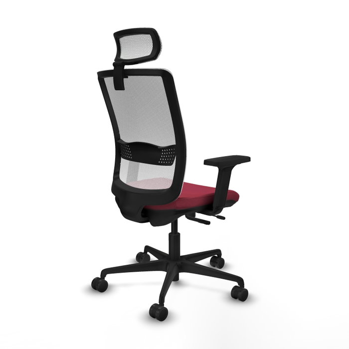 Piqueras Y Crespo Haches - Chaise de bureau avec mécanisme Sincro/Traslack, Granat et Blanc