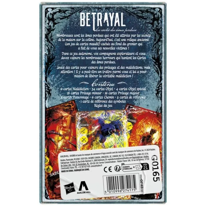 Hasbro Betrayal Deck of Lost Souls - Jeu de cartes coopératif à rôles secrets inspiré du tarot, à partir de 12 ans, 2 joueurs et plus, durée 40 min