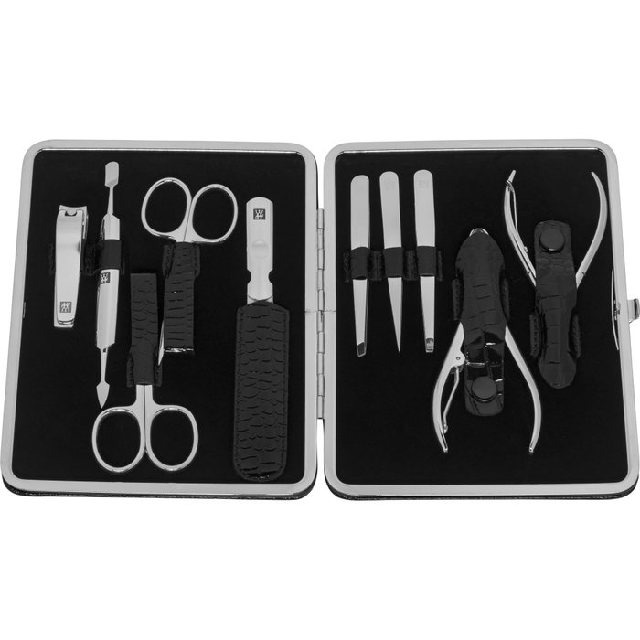 Zwilling Set de Manucure et Pédicure 10 Pièces, Noir, Cuir