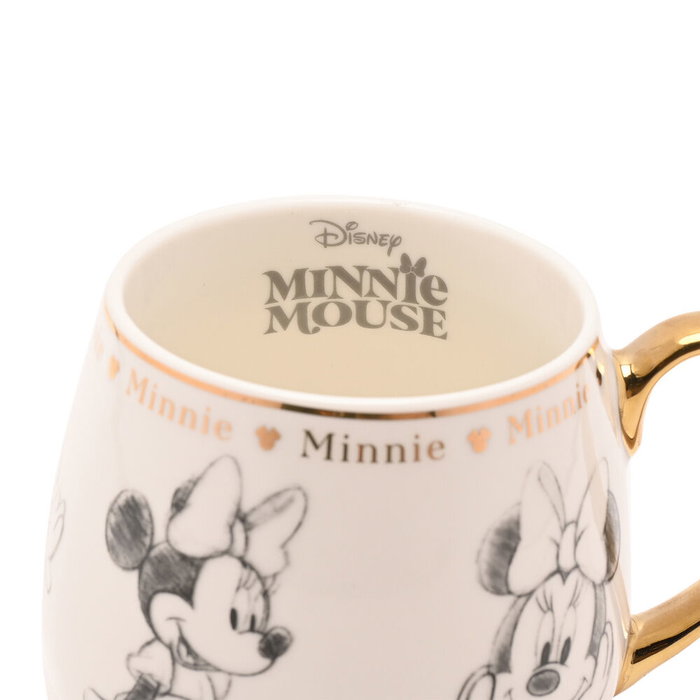 WIDDOP & CO Tasse Minnie Disney en Porcelaine avec Illustrations Esquissées et Détails Dorés