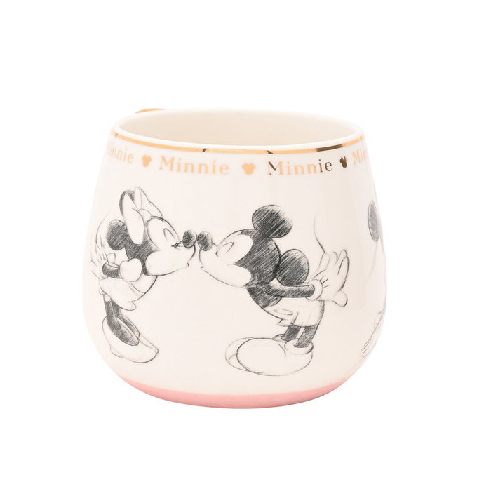 WIDDOP & CO Tasse Minnie Disney en Porcelaine avec Illustrations Esquissées et Détails Dorés