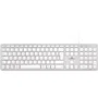 Bluestork KB Mac Clavier filaire pour Mac et MacBook avec layout Français, raccourcis multimédia, adaptateur USB/USB-C - Blanc