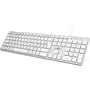 Bluestork KB Mac Clavier filaire pour Mac et MacBook avec layout Français, raccourcis multimédia, adaptateur USB/USB-C - Blanc