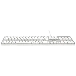 Bluestork KB Mac Clavier filaire pour Mac et MacBook avec layout Français, raccourcis multimédia, adaptateur USB/USB-C - Blanc