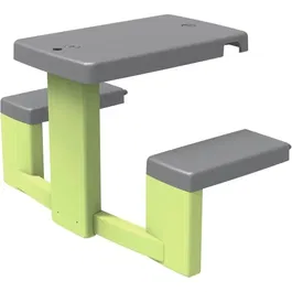 Smoby Life - Table de pique-nique enfant avec 2 bancs adaptée aux maisons Smoby, traitée anti-UV, en matière recyclée, à partir de 2 ans