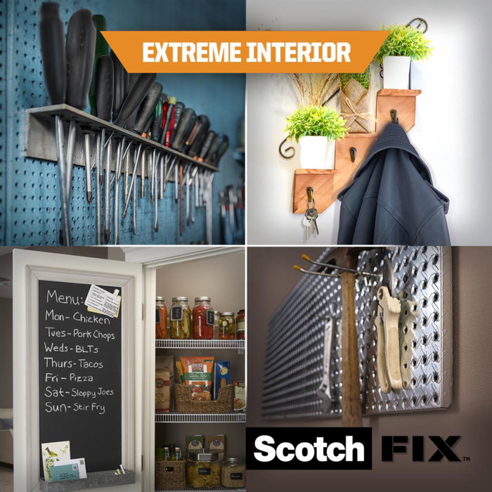 Scotch FIX Extreme Ruban de montage double face blanc 19 mm x 1,8 m Scotch FIX Extreme Ruban de montage double face blanc 19 mm x 1,8 m