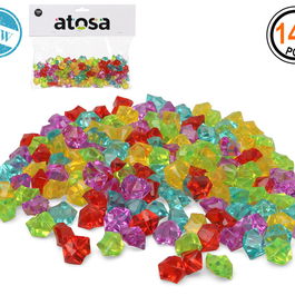 Sac à trésor pirate avec 144 bijoux de couleur pour enfants - Déguisement, décoration et récompenses de jeu (25x18 cm)