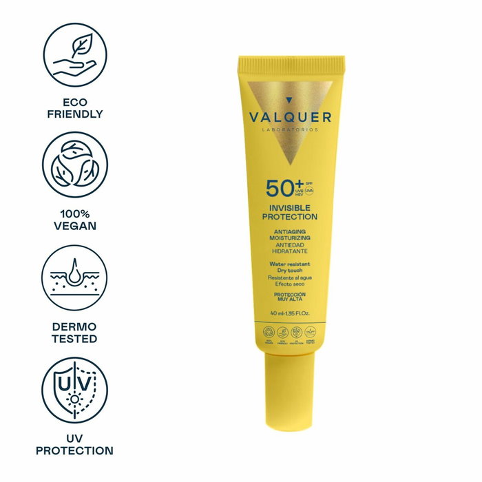 Valquer Écran solaire visage Spf 50 40 ml Blanc