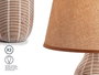 Giftdecor Lampe Céramique Rayée Grande 25x40x25 cm Crème Gris Marron (Set de 6)