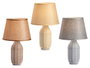 Giftdecor Lampe Céramique Rayée Grande 25x40x25 cm Crème Gris Marron (Set de 6)