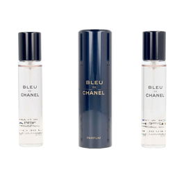 Chanel BLEU PARFUM Eau de Parfum pour Homme, Twist & Vaporisateur Rechargeable, 3 x 20 ml, Aromatique Amandier