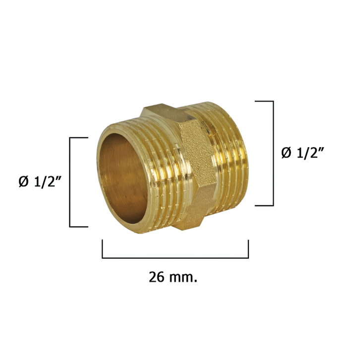 WOLFPACK LINEA PROFESIONAL Mamelons à visser polis 1/2'' WOLFPACK LINEA PROFESIONAL Mamelons à visser polis 1/2''