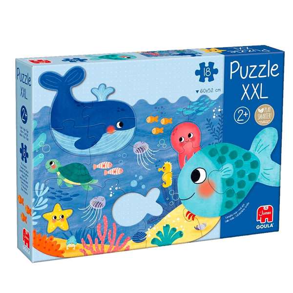 Diset Puzzle XXL Océan Goula - Puzzle en carton de grande qualité avec 18 pièces géantes - Pour enfants dès 3 ans Diset Puzzle XXL Océan Goula - Puzzle en carton de grande qualité avec 18 pièces géantes - Pour enfants dès 3 ans