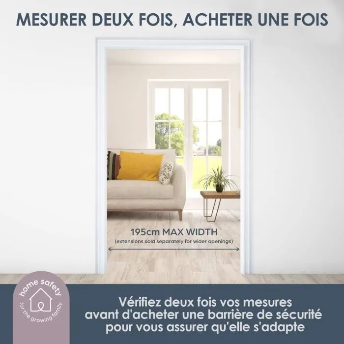 Dreambaby - Barrière de sécurité enfant Discovery 3 Panneaux Flex, réglable 74.5-195 cm, hauteur 74 cm, finition blanche, pour escalier et grands espaces Dreambaby - Barrière de sécurité enfant Discovery 3 Panneaux Flex, réglable 74.5-195 cm, hauteur 74 cm, finition blanche, pour escalier et grands espaces