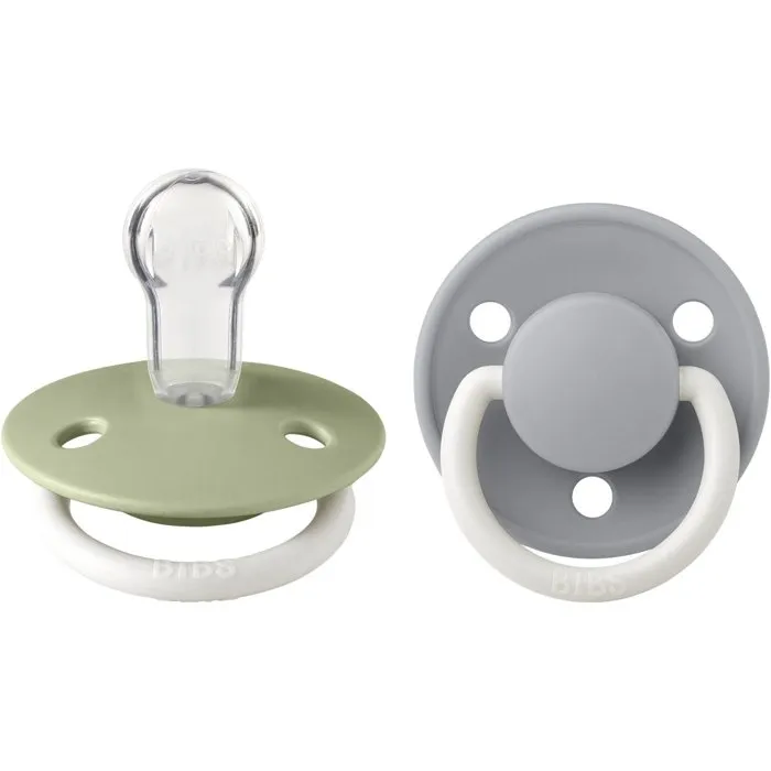 BIBS Sucette DeLux Silicone Embout Rond Sage Cloud Pack de 2 BIBS Sucette DeLux Silicone Embout Rond Sage Cloud Pack de 2
