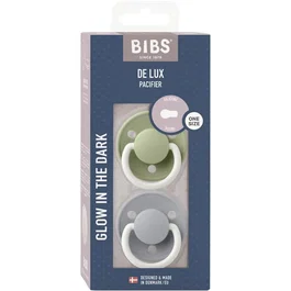 BIBS Sucette DeLux Silicone Embout Rond Sage Cloud Pack de 2