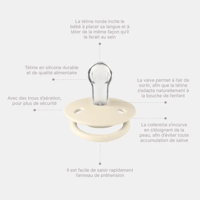 BIBS Sucette DeLux Silicone Embout Rond Sage Cloud Pack de 2 BIBS Sucette DeLux Silicone Embout Rond Sage Cloud Pack de 2
