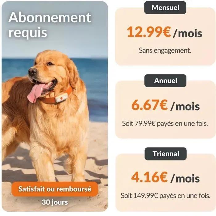 Weenect XS Traceur GPS pour Chien - Edition Blanche 2023 - Suivi en temps réel sans limite de distance, plus petit modèle du marché Weenect XS Traceur GPS pour Chien - Edition Blanche 2023 - Suivi en temps réel sans limite de distance, plus petit modèle du marché