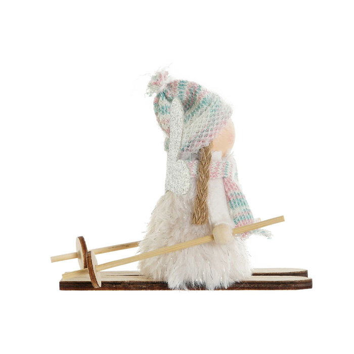 Décorations de Noël DKD Home Decor Blanc Gris Fée 12 x 8 x 10 cm (3 Unités)