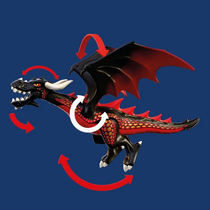 PLAYMOBIL 72114 Dragon noir et chevalier PLAYMOBIL 72114 Dragon noir et chevalier