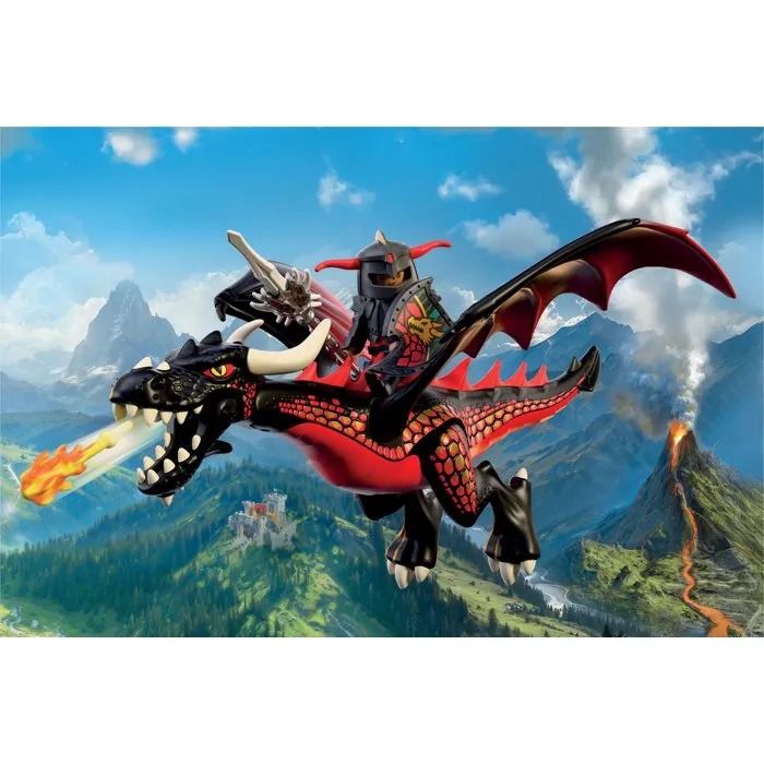 PLAYMOBIL 72114 Dragon noir et chevalier PLAYMOBIL 72114 Dragon noir et chevalier