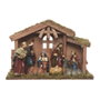 Crèche de Noël 8 figurines 12 cm scène de la Nativité avec Marie Joseph Jésus Rois Mages animaux 15x8x13 cm