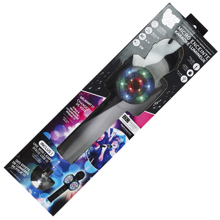 Party Time Micro Karaoké avec LED et Bluetooth Party Time Micro Karaoké avec LED et Bluetooth