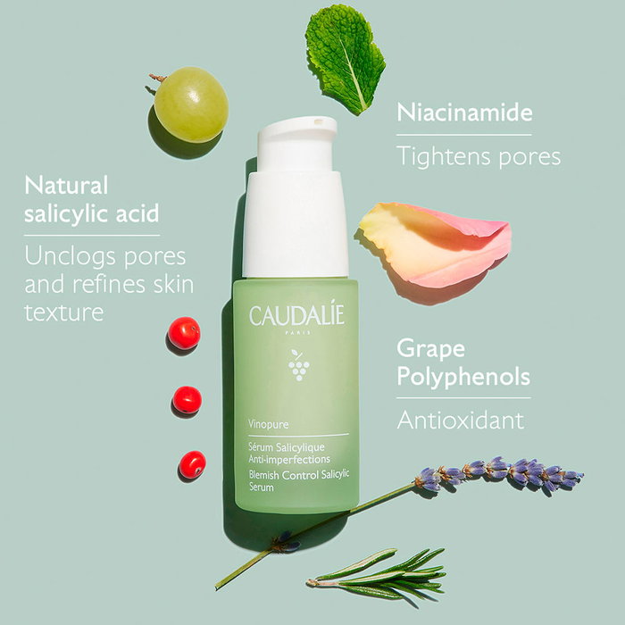 Caudalie Sérum Anti-Imperfections Vinopure Peaux Grasses à Tendance Acnéique 30 ml Acide Salicylique Niacinamide