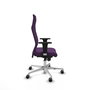 Piqueras Y Crespo Sillón Albacete, mécanisme Sincro, tissu Morado, base aluminium, bras 1D, roues 65mm