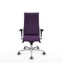 Piqueras Y Crespo Sillón Albacete, mécanisme Sincro, tissu Morado, base aluminium, bras 1D, roues 65mm