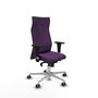 Piqueras Y Crespo Sillón Albacete, mécanisme Sincro, tissu Morado, base aluminium, bras 1D, roues 65mm