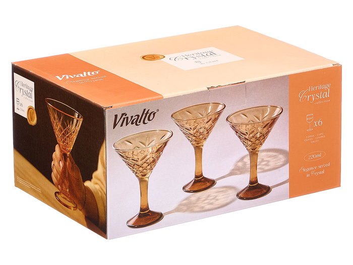 Vivalto Verre à Martini Ambré 220 ml en Verre 11.5x15x11.5 cm (Set de 24) Vivalto Verre à Martini Ambré 220 ml en Verre 11.5x15x11.5 cm (Set de 24)