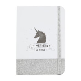 Home Deco Factory Carnet DIN A5 Licorne Brillant avec Paillettes