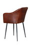 GINER Y COLOMER Chaise en cuir naturel avec pieds métalliques couleur marron - Dimensions siège: 42x42 cm, Hauteur: 51 cm