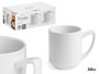 Vessia Tasse en Porcelaine 320 ml - Blanc 11x9x8 cm (Set de 36)