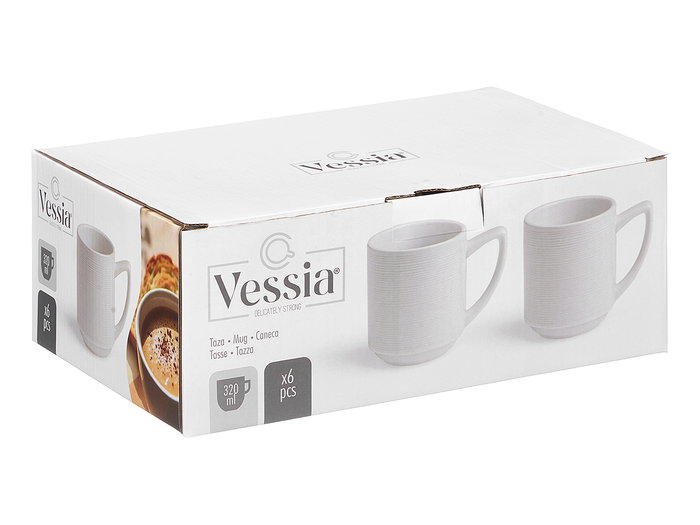 Vessia Tasse en Porcelaine 320 ml - Blanc 11x9x8 cm (Set de 36) Vessia Tasse en Porcelaine 320 ml - Blanc 11x9x8 cm (Set de 36)