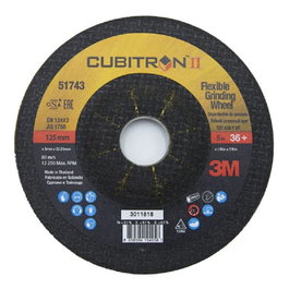 3M - Disque à meuler flexible Cubitron II G36+ 125x3mm T27 pour dégrossissage - Réf. 7100140057