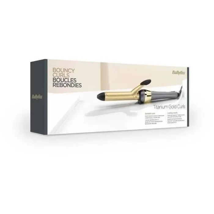 Babyliss 2524PE Boucleur de cheveux Berry Crush Tong en céramique-titane, cylindre 25 mm, réglable 150°C à 210°C pour boucles durables